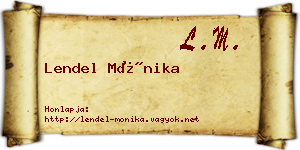 Lendel Mónika névjegykártya